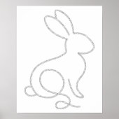 Rope Bunny Rabbit Minimal Modern Design Poster (Voorkant)