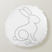 Rope Bunny Rabbit Minimal Modern Design Rond Kussen (Voorkant)