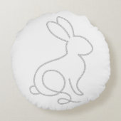 Rope Bunny Rabbit Minimal Modern Design Rond Kussen (Achterkant)