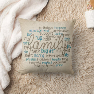Rope Design Family Word Cloud Kussen