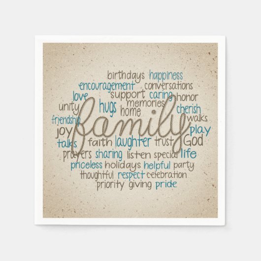 Rope Design Family Word Cloud Servet (Voorkant)