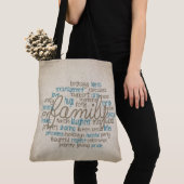 Rope Design Family Word Cloud Tote Bag (Dichtbij)