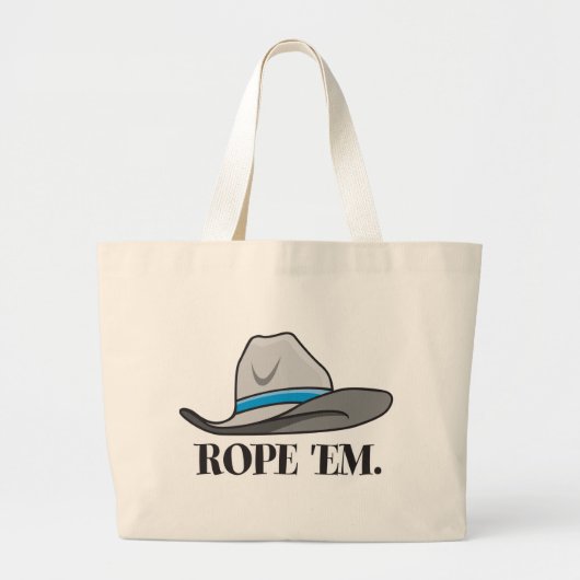 Rope-em-cowboy-uitrusting Grote Tote Bag (Voorkant)