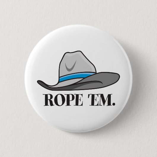 Rope-em-cowboy-uitrusting Ronde Button 5,7 Cm (Voorkant)