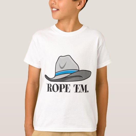 Rope-em-cowboy-uitrusting T-shirt (Voorkant)