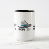 Rope 'Em Western Rodeo Tweekleurige Koffiemok (Center)