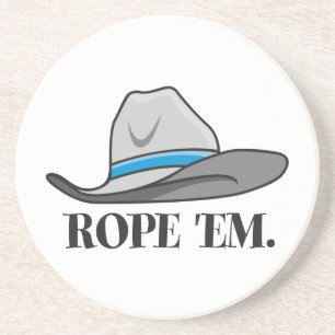 Rope 'Em Western Rodeo Zandsteen Onderzetter