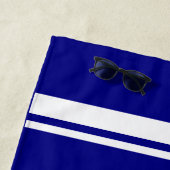 Rope en Anchor Nautical Navy Blue Beach Towel Strandlaken (In situ)