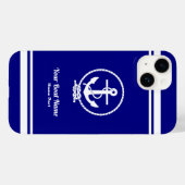 Rope en Anchor Nautical Navy Blue Case-Mate iPhone Case (Achterkant (horizontaal))