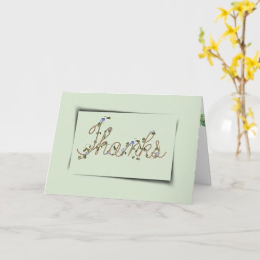 Rope en Ivy vergeten me geen Bedankt Kaart (Gele Bloem)