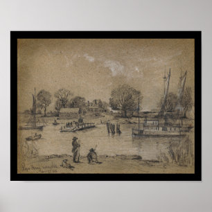 Rope Ferry Schuylkill River Philadelphia PA Print