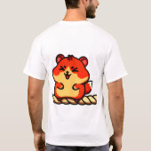 Rope Giggles: Chibi Hamster in Red & Cream T-shirt (Achterkant)
