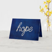 Rope "hope" text on blue kaart (Gele Bloem)
