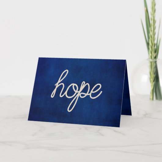 Rope "hope" text on blue kaart (Voorkant)