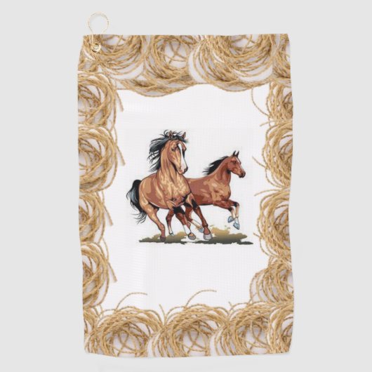 Rope Horse Golf Towel Golfhanddoek (Voorkant)