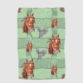 Rope Horse Green Golf Towel Golfhanddoek (Voorkant)