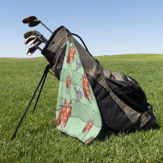 Rope Horse Green Golf Towel Golfhanddoek (Groen)