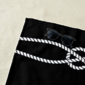 Rope Knot & Heart Aangepaste keukenhanddoek Strandlaken (In situ)