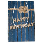 Rope Knot on Blue Barnwood Medium Cadeauzakje (Voorkant)