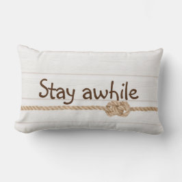 Rope Knot on Whitewashted Wood Kussen