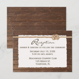 Rope Knot on Wood Weddenschappen Reception RSVP Kaartje