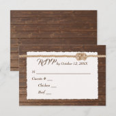 Rope Knot on Wood Wedding RSVP (Voorkant / Achterkant)