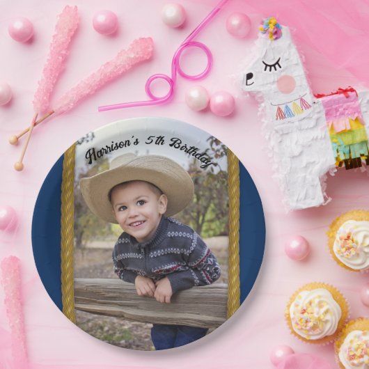 Rope Lijst Westerne stijl Papieren Bordje (Feest)