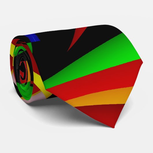 Rope met rode fijne fractale kunst stropdas (Opgerold)