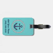 Rope n Anchor Aqua Personalized Bagagelabel (Achterkant horizontaal)