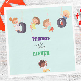 Rope park avontuur speeltuin kinderen verjaardag servet