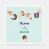 Rope park avontuur speeltuin kinderen verjaardag servet (Voorkant)