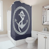 Rope Silver Nautical Shower Curtain Douchegordijn (In situ)