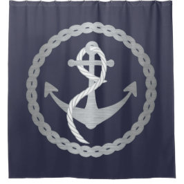 Rope Silver Nautical Shower Curtain Douchegordijn