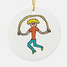 Rope Skipping Keramisch Ornament