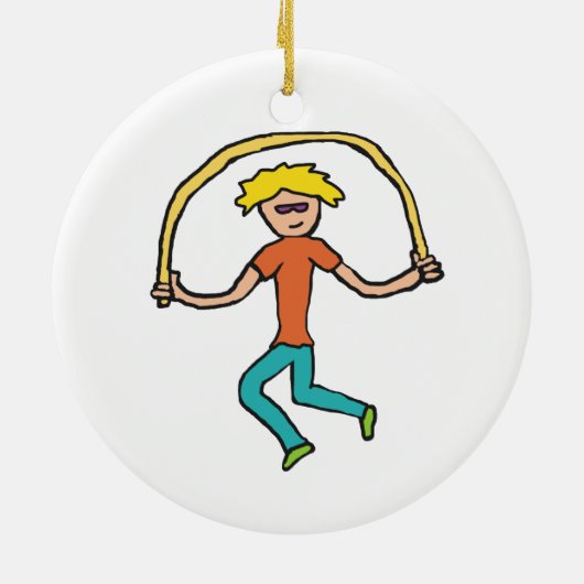 Rope Skipping Keramisch Ornament (Achterkant)