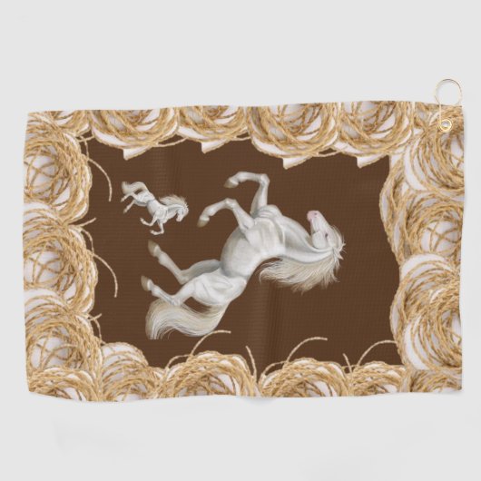 Rope White Horse Golf Towel Golfhanddoek (Horizontaal)