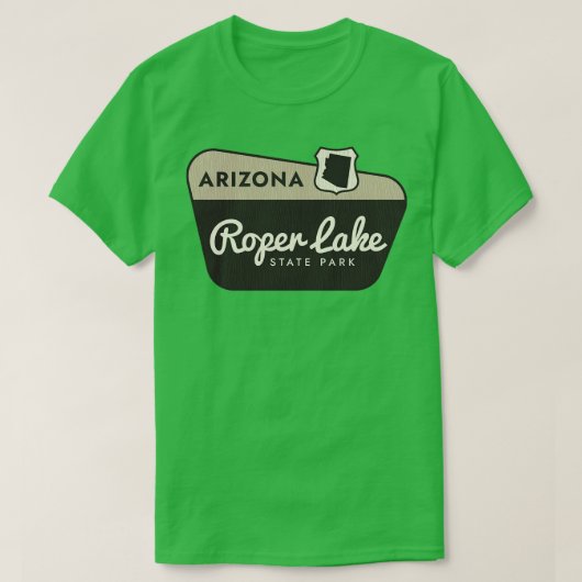 Roper Lake State Park Arizona Welkomstbord T-shirt (Design voorkant)