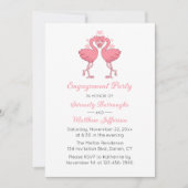 ropical Pink Flamingo Hawaiian Engagement Party Kaart (Voorkant)