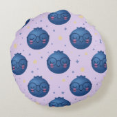 ropiCool Blueberry – Schattige fruitkarakter met G Rond Kussen (Achterkant)