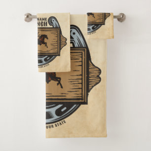 Roping Cowboy ADD NAAM Westerne Familie Paard Ranc Bad Handdoek