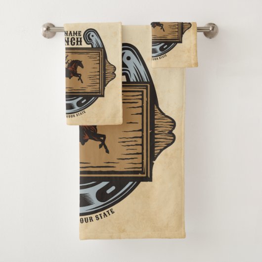 Roping Cowboy ADD NAAM Westerne Familie Paard Ranc Bad Handdoek (Insitu)