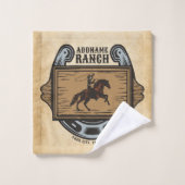 Roping Cowboy ADD NAAM Westerne Familie Paard Ranc Bad Handdoek (Wasdoekje)