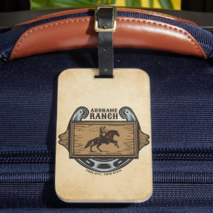Roping Cowboy ADD NAAM Westerne Familie Paard Ranc Bagagelabel
