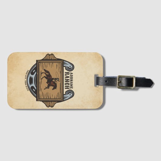 Roping Cowboy ADD NAAM Westerne Familie Paard Ranc Bagagelabel (Voorkant (horizontaal))