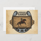 Roping Cowboy ADD NAAM Westerne Familie Paard Ranc Briefkaart (Voorkant / Achterkant)
