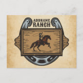 Roping Cowboy ADD NAAM Westerne Familie Paard Ranc Briefkaart (Voorkant)