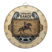 Roping Cowboy ADD NAAM Westerne Familie Paard Ranc Dartbord (Voorkant)