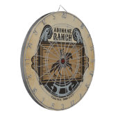 Roping Cowboy ADD NAAM Westerne Familie Paard Ranc Dartbord (Voorkant Links)