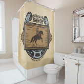 Roping Cowboy ADD NAAM Westerne Familie Paard Ranc Douchegordijn (In situ)