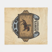 Roping Cowboy ADD NAAM Westerne Familie Paard Ranc Fleece Deken (Voorkant (Horizontaal))